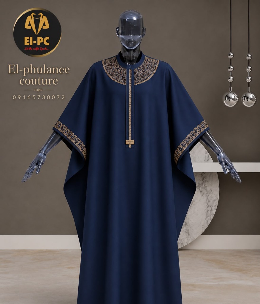 El Phulanee Royal Navy Blue Agbada